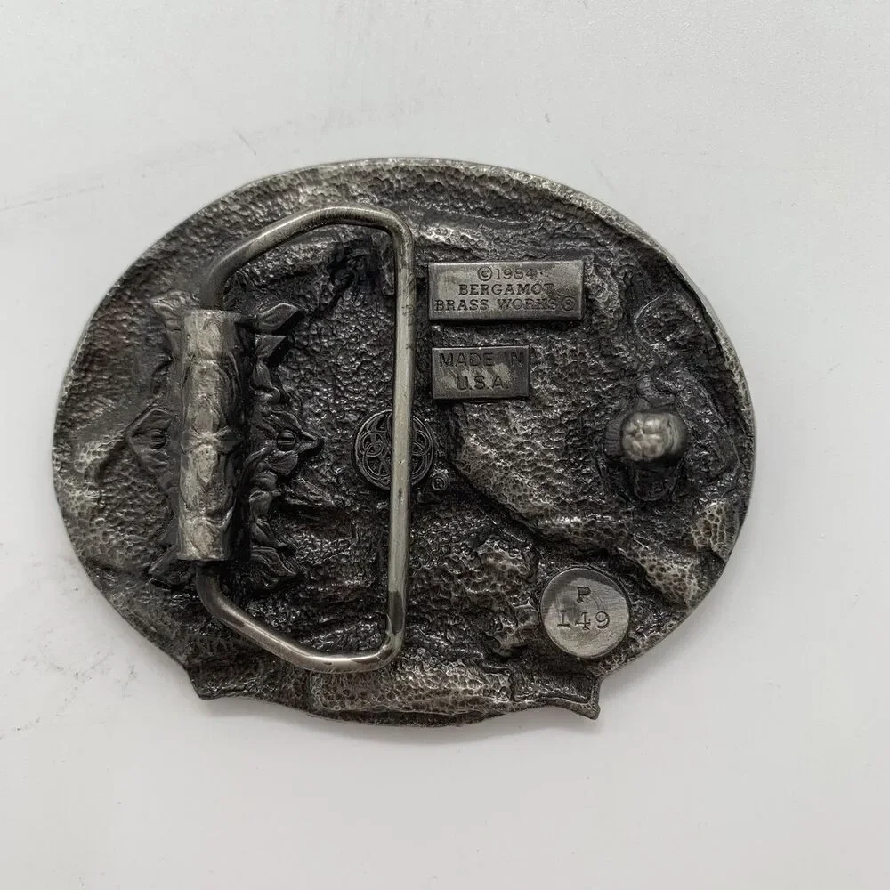 The Right to Keep and Bear Arms Belt Bergamot Buckle Guns Eagle 1984 Pewter EUC